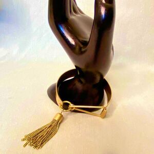 Plunder Mary Ellen Mayte Bracelet Gold Tone Loop Hook Closure With Tassel